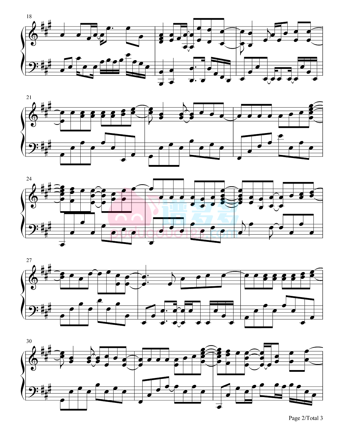 汪苏泷《万有引力》钢琴谱第2张